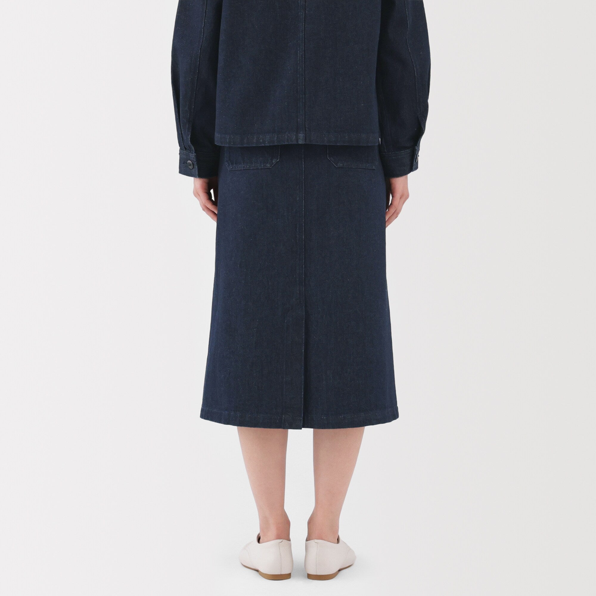 Kapok Blend Denim A-Line Skirt - Image 6
