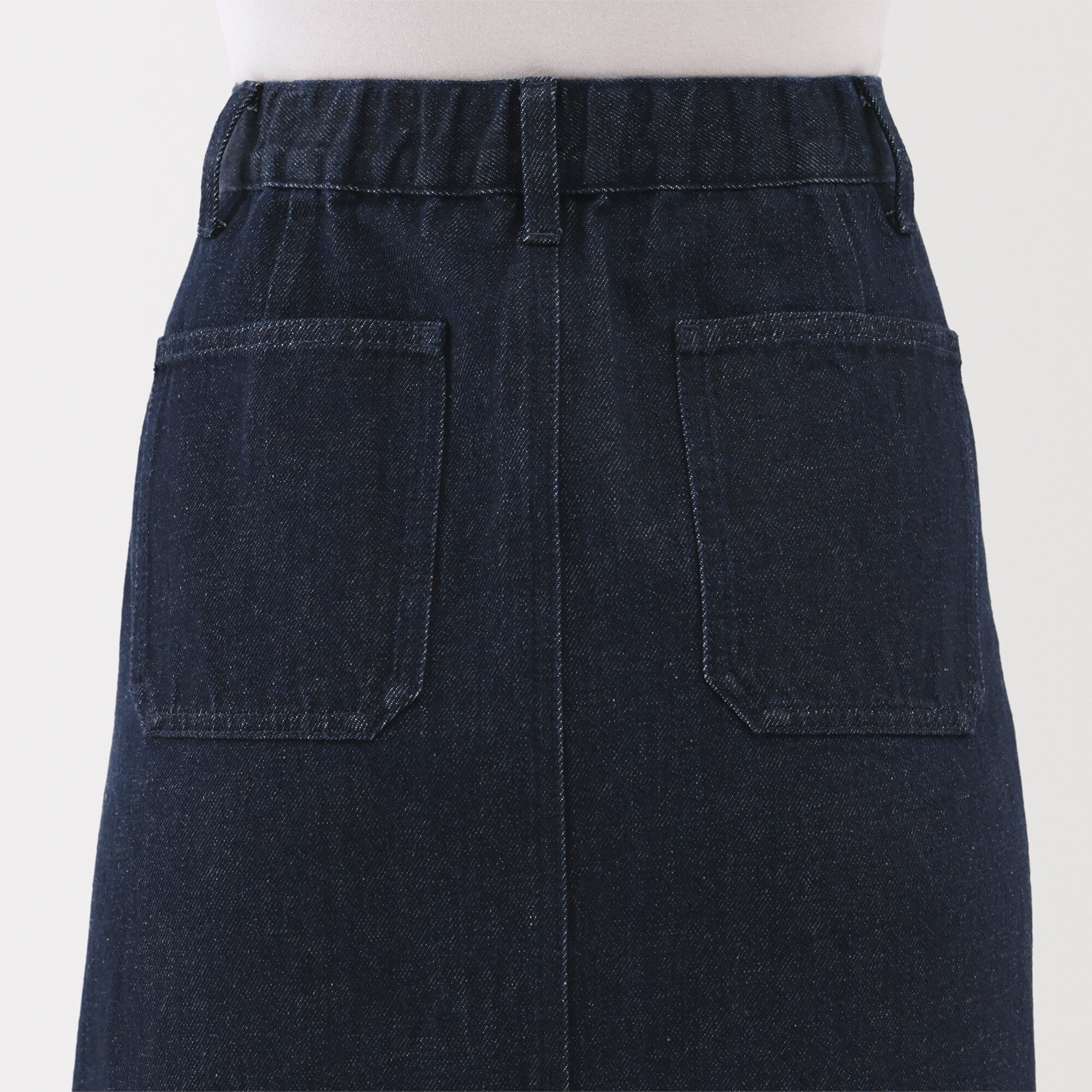 Kapok Blend Denim A-Line Skirt - Image 8