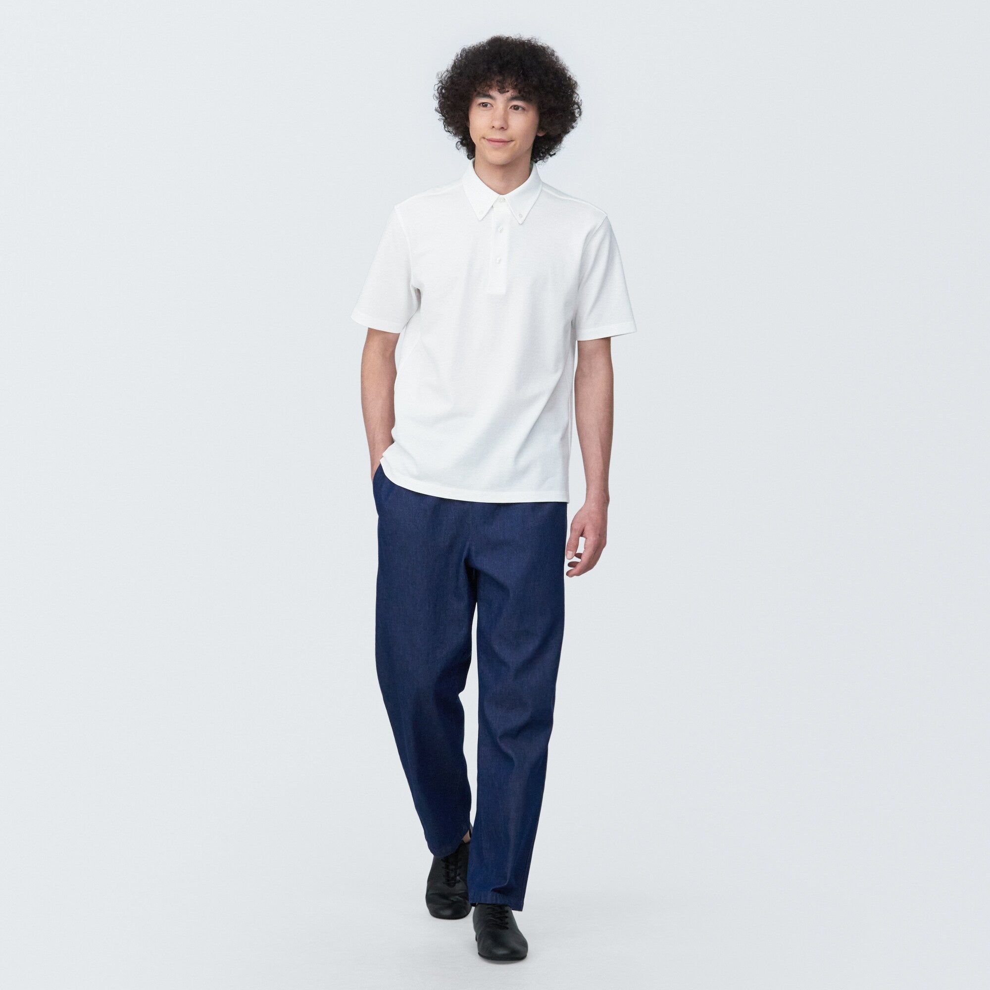 Men's Cool Touch Pique Button Down Polo Shirt - Image 4