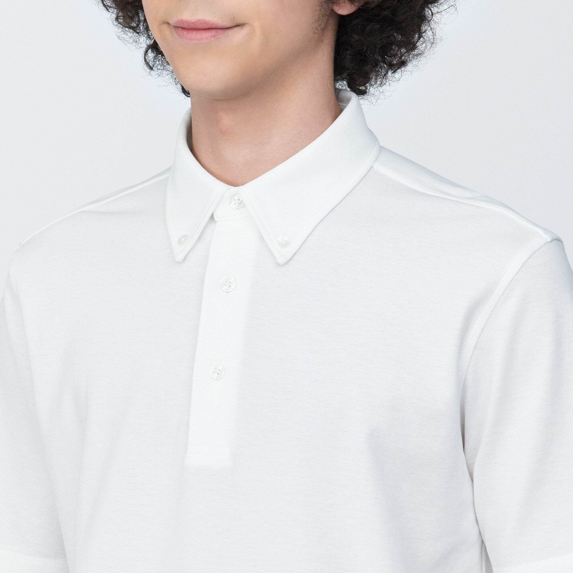 Men's Cool Touch Pique Button Down Polo Shirt - Image 7