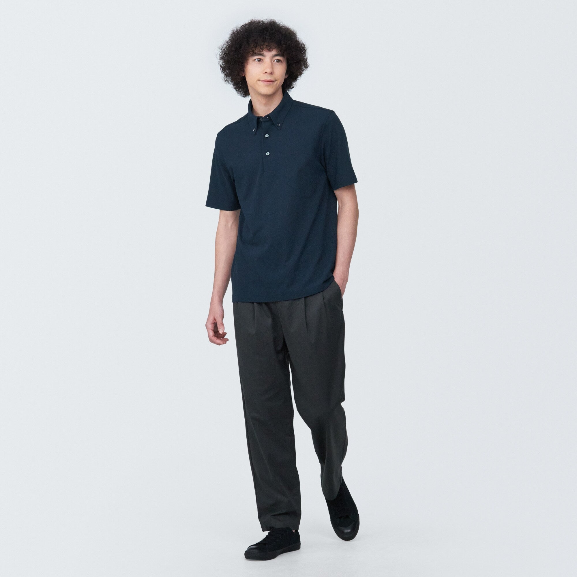 Men's Cool Touch Pique Button Down Polo Shirt - Image 31