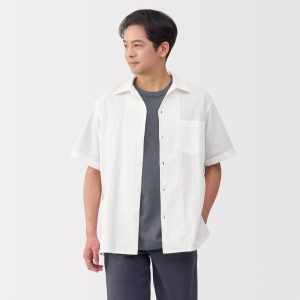 Men's Dobby Open Collar Shirt