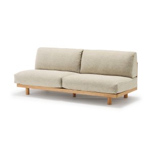 [HD] Spacious Armless Sofa Beige 2 Seater