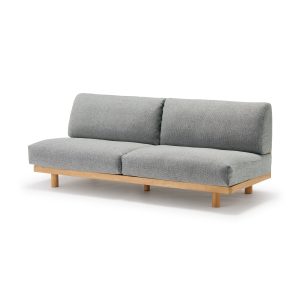 [HD] Spacious Armless Sofa Gray 2 Seater