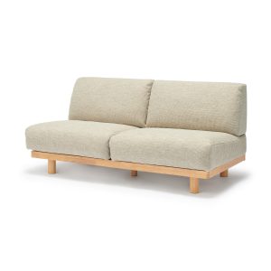 [HD] Spacious Armless Sofa Beige 3 Seater