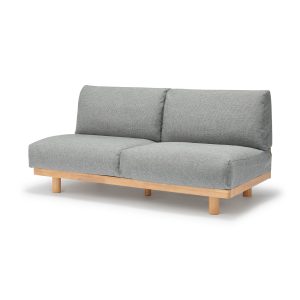 [HD] Spacious Armless Sofa Gray 3 Seater