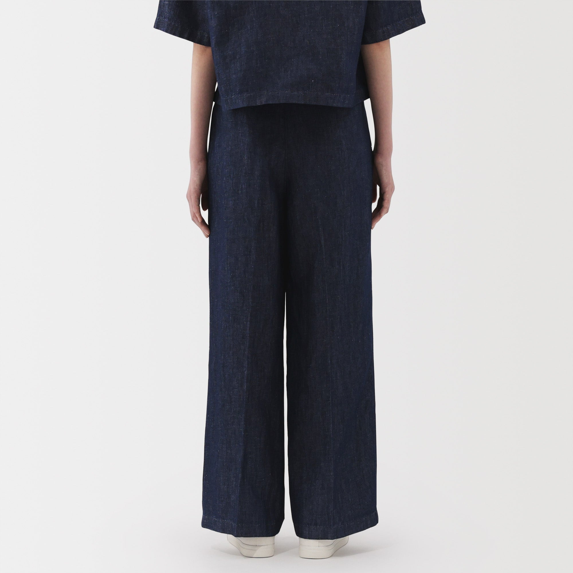Women's Hemp Blend Denim Darted Wide Pants - Image 6