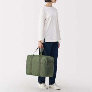 Pocketable Water Repellent Wide Boston Bag