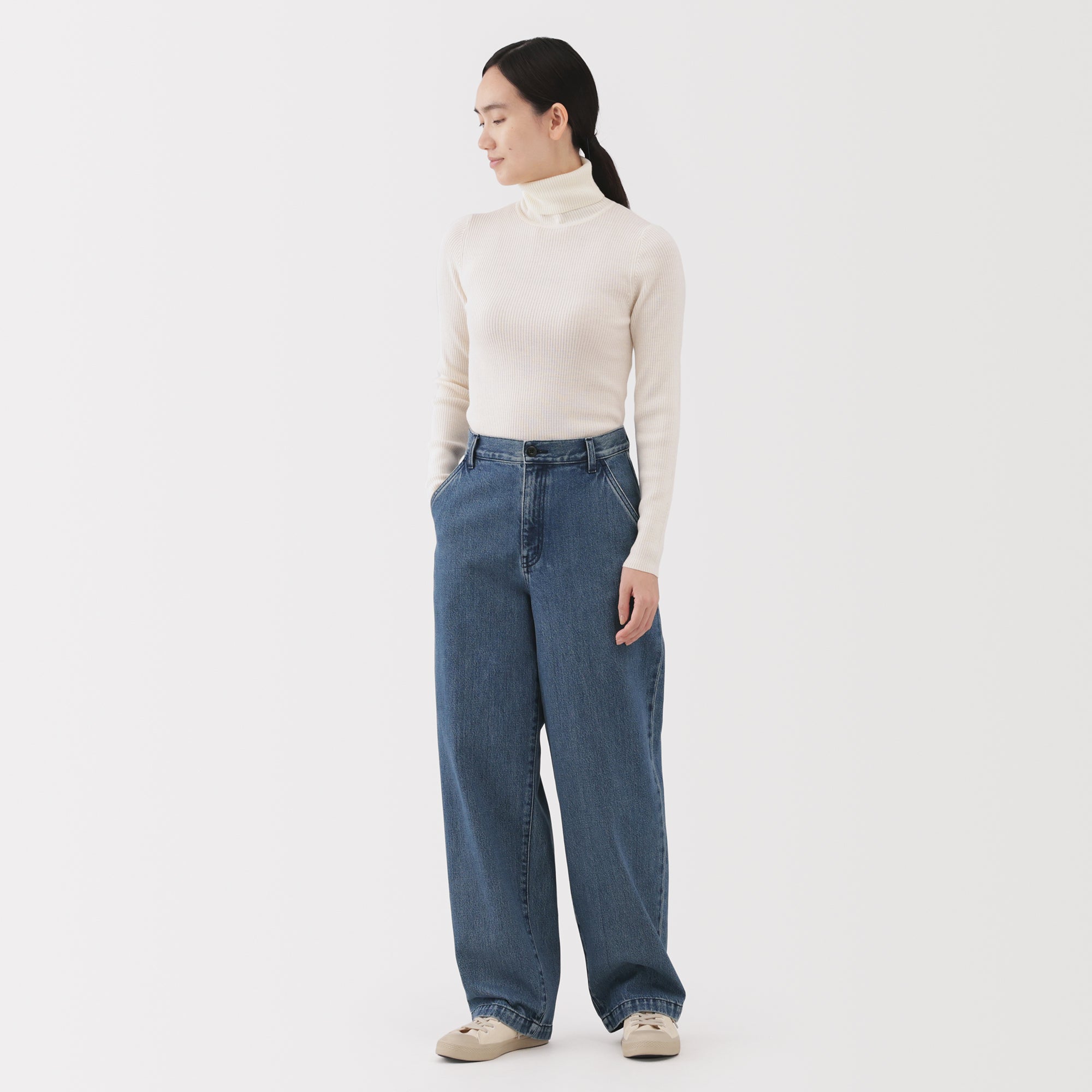 Kapok Denim Wide Tapered Pants - Image 13