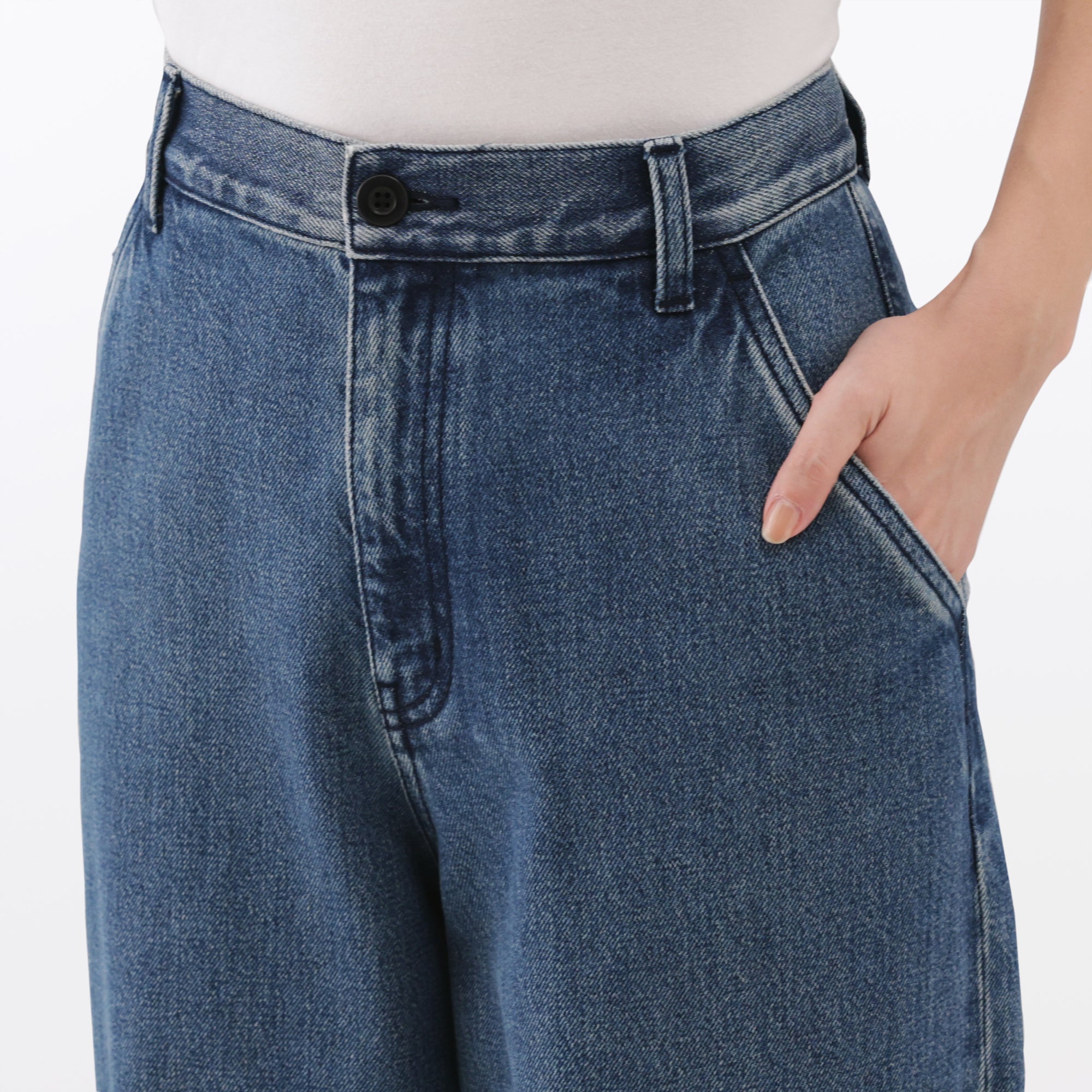 Kapok Denim Wide Tapered Pants - Image 16