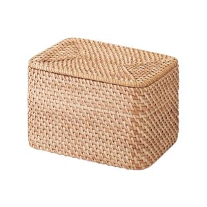 Rattan Stackable Box with Lid - Large W10.2 x D7.1 x H6.3