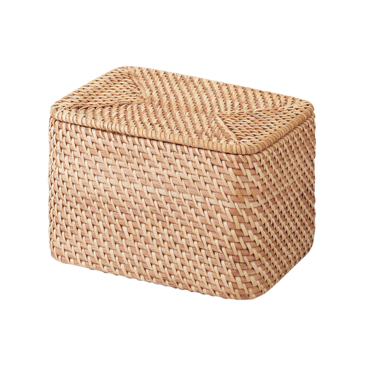 Rattan Stackable Box with Lid - Large W10.2 x D7.1 x H6.3